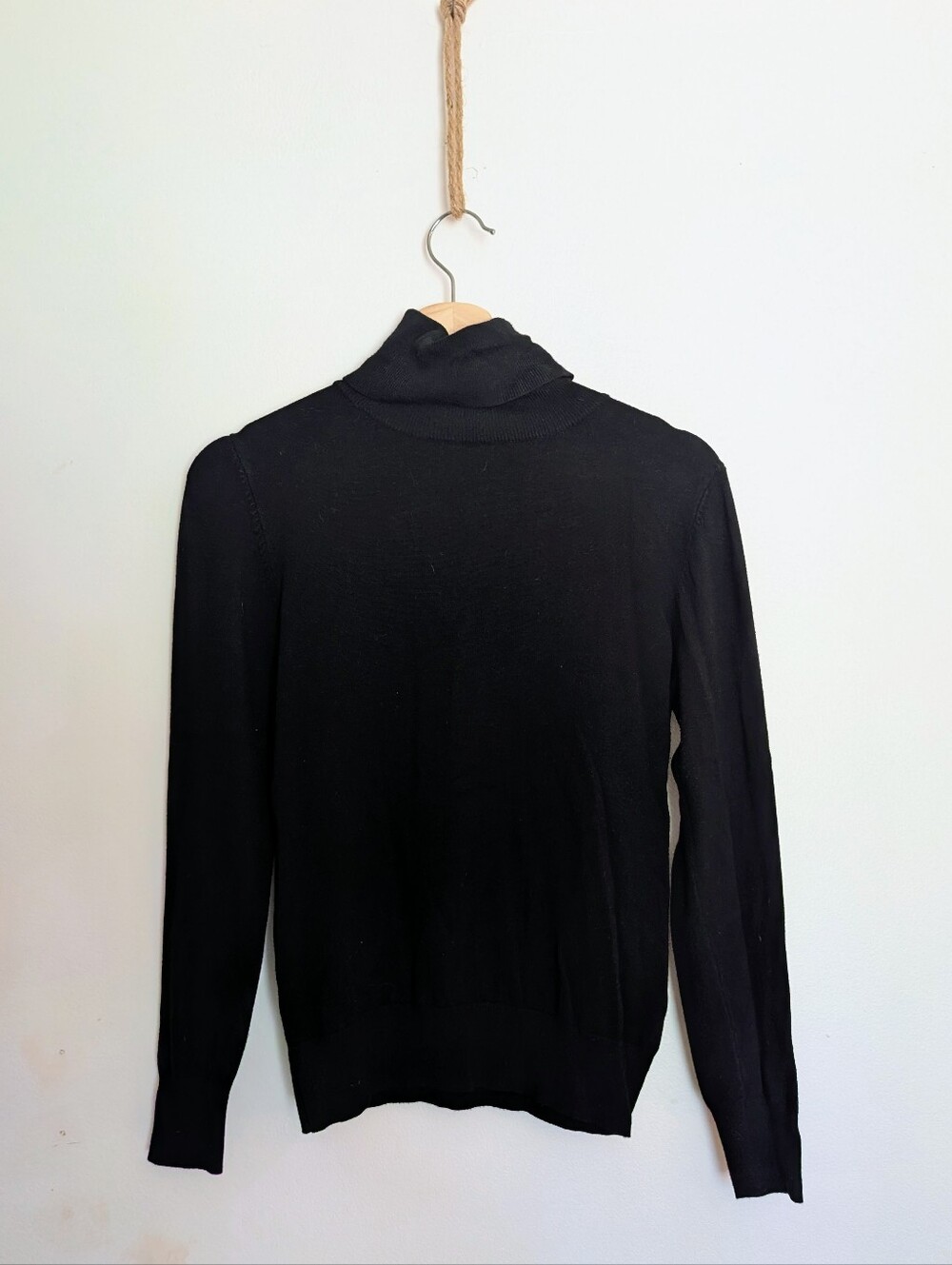Cielo Black Turtleneck Sweater - Slim Knit